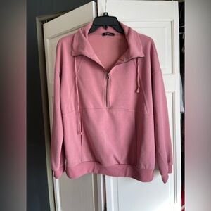 Pink Quarter-Zip Pullover